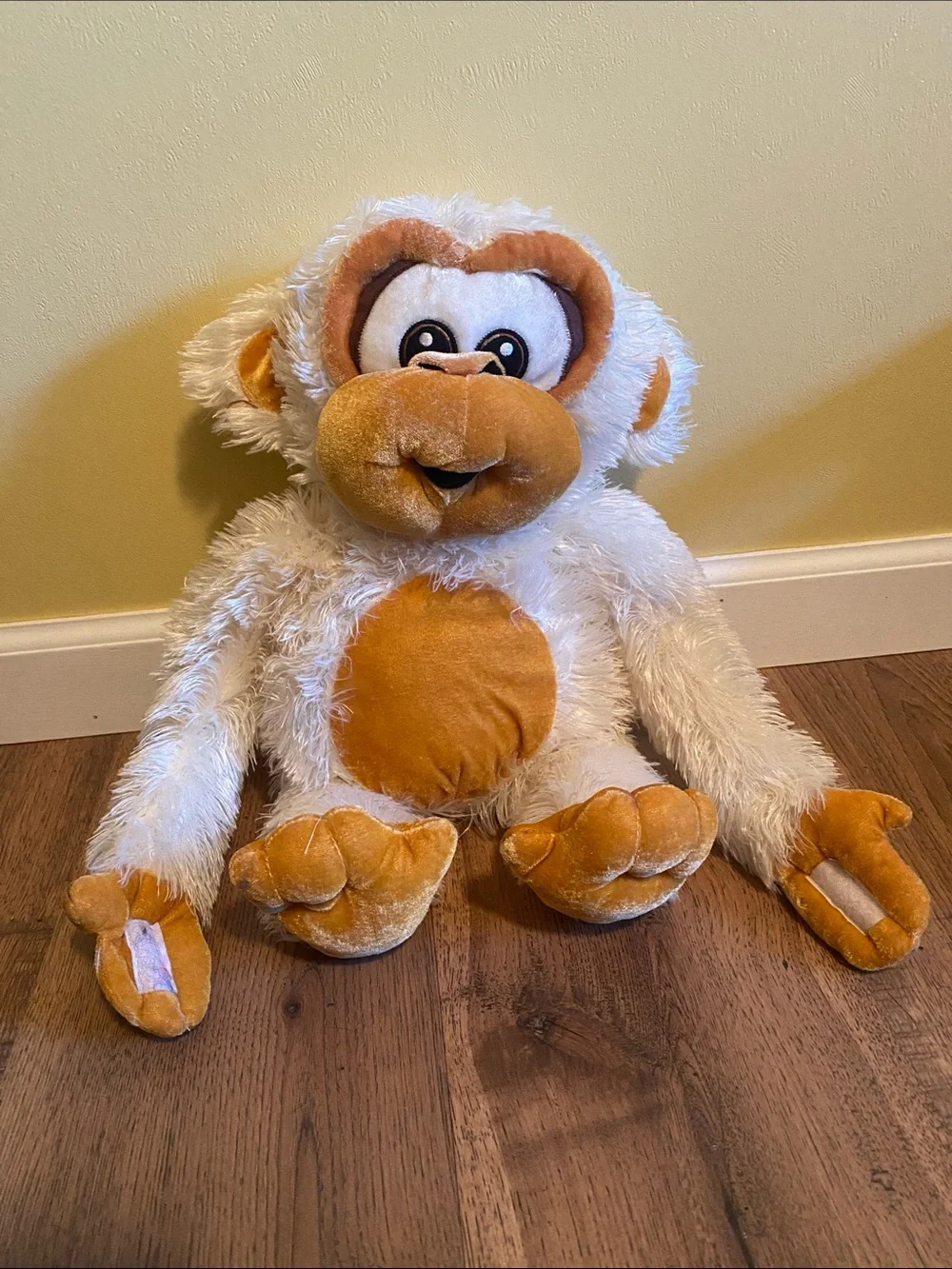 Plush Monkey Stuffed Animal Toy - White and Orange
